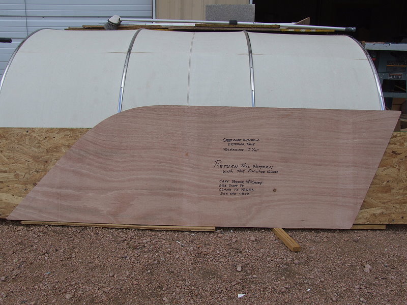 Building the template for the glass.